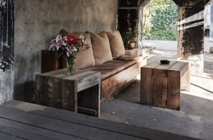 rustic-wooden bench